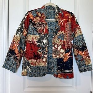 Unique Patterned Quilted Reversible Floral Chore Jacket